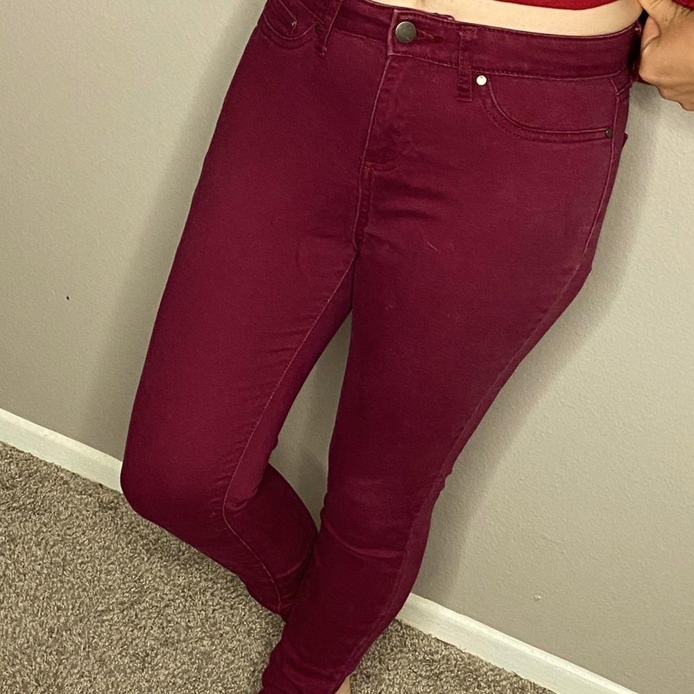 Faded glory Burgundy skinny jeans size 4